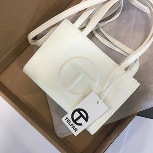 Telfar small shopping bag tote white